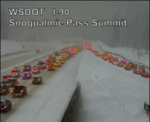 I-90 Snoqualmie Pass snow