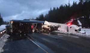 I-90 Semi truck accident