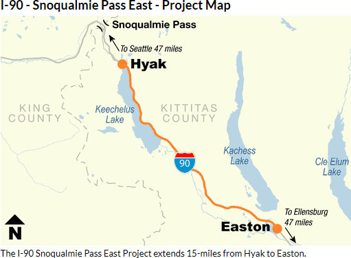 i 90 snoqualmie pass east project map