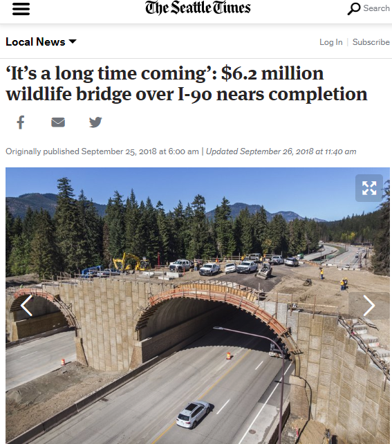 animal overpass 6 million seattle times