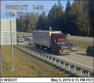 I-90 Cle Elum traffic Spring 2019