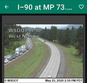 I-90 Easton - Cle Elum traffic Memorial Day 2020