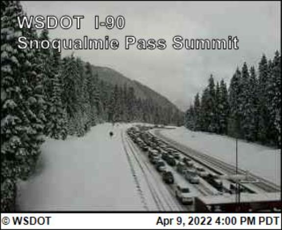 Snoqualmie Pass Closed April 9th 2022