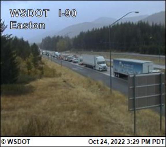 I-90 eastbound delays Easton, WA