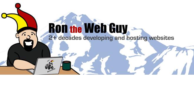 Ron the Web Guy logo - banner - 2+ decades developing and hosting websites