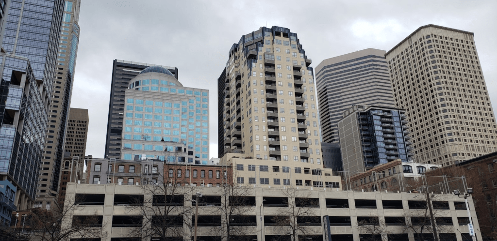 Seattle buildings near the parking spot we found